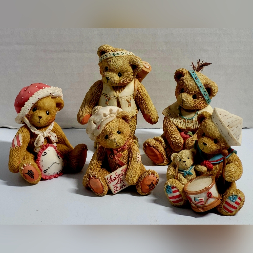 (Lot Of 5) Bundle Assorted Vintage 90s Cherished Teddies Collection Figurines Ha